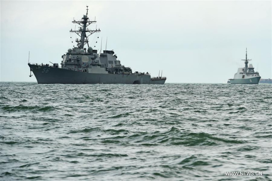 USS John S. McCain (L) is seen at sea off Singapore's Changi Naval Base, on Aug. 21, 2017. (Xinhua/Then Chih Wey) USS John S. McCain (L) is seen at sea off Singapore's Changi Naval Base, on Aug. 21, 2017. (Xinhua/Then Chih Wey)