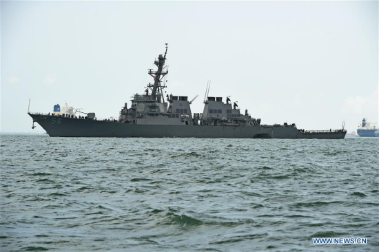 USS John S. McCain is seen at sea off Singapore's Changi Naval Base, on Aug. 21, 2017.(Xinhua/Then Chih Wey) USS John S. McCain is seen at sea off Singapore's Changi Naval Base, on Aug. 21, 2017.(Xinhua/Then Chih Wey)
