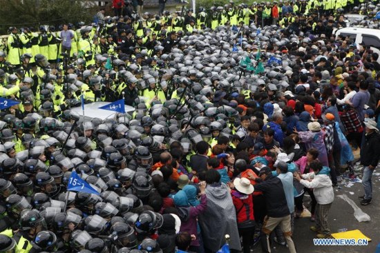 Protesters clash with the police during a demonstration against the Terminal High Altitude Area Defense (THAAD) in Seongju, South Korea, on Sept. 7, 2017. Protesters clash with the police during a demonstration against the Terminal High Altitude Area Defense (THAAD) in Seongju, South Korea, on Sept. 7, 2017.