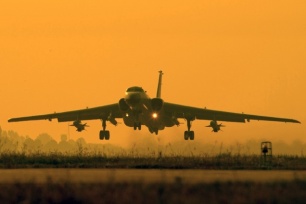 Air Force bombers land on island airport for first time