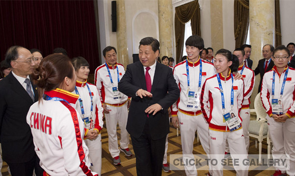 Xi boosts Chinese athletes' morale in Sochi