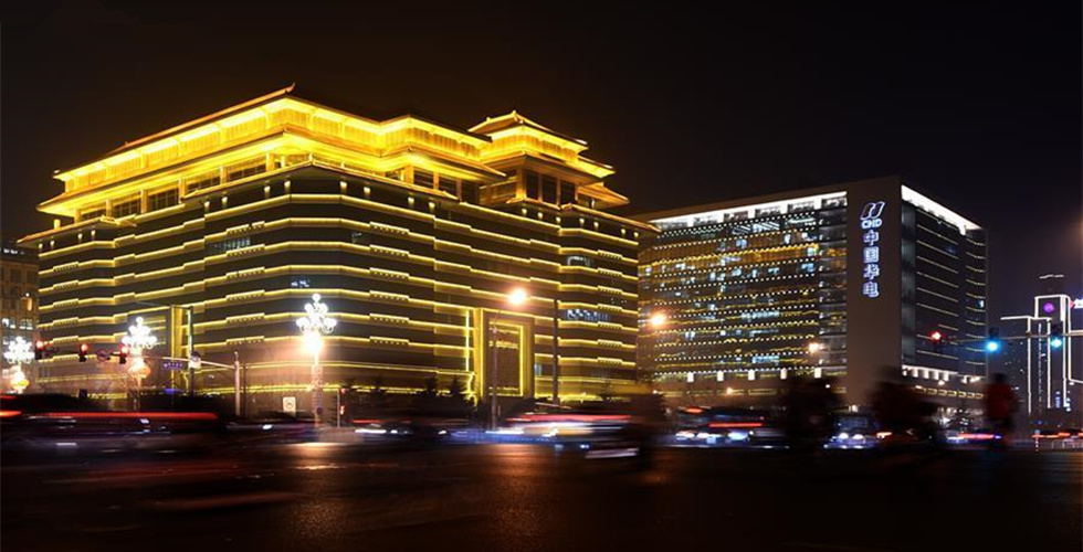 Landscape lighting of buildings bright up Beijing during annual session