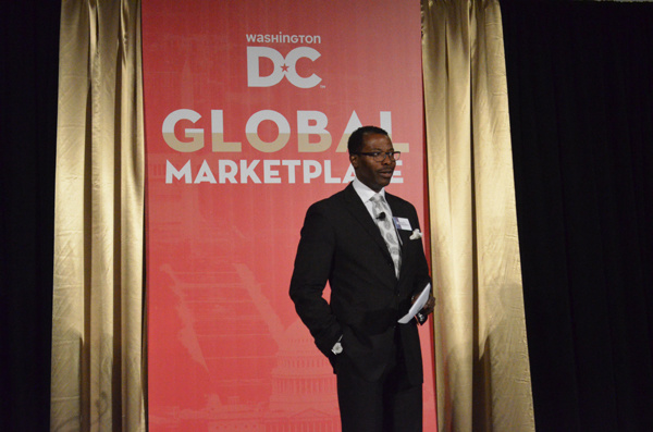 Elliott Ferguson, president and CEO of Destination DC, gave the opening remarks of the 2016 Global Marketplace conference themed Welcome China Tuesday morning in Washington. With a rapid growth of the Chinese visitors who travel to DC, the Welcome China program aims at preparing DC businesses for Chinese visitors. YUAN YUAN / FOR CHINA DAILY Elliott Ferguson, president and CEO of Destination DC, gave the opening remarks of the 2016 Global Marketplace conference themed Welcome China Tuesday morning in Washington. With a rapid growth of the Chinese visitors who travel to DC, the Welcome China program aims at preparing DC businesses for Chinese visitors. YUAN YUAN / FOR CHINA DAILY