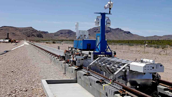 Futuristic high-speed transportation company Hyperloop One competes to have the world's first operational hyperloop system in Dubai. (Photo/CGTN)