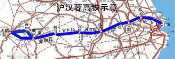 A map of the planned Shanghai-Chengdu high-speed railway line. (Photo/WeChat account of Chengdu Hi-Tech Industrial Development Zone) A map of the planned Shanghai-Chengdu high-speed railway line. (Photo/WeChat account of Chengdu Hi-Tech Industrial Development Zone)