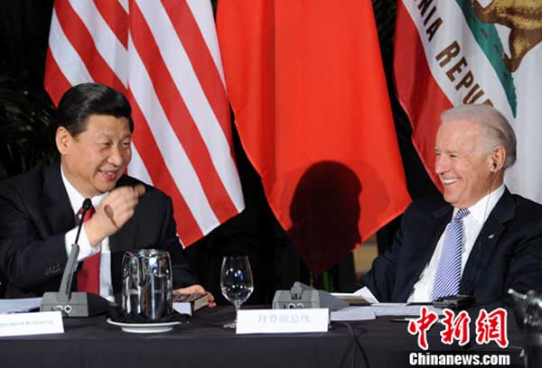 Visiting Chinese Vice-president Xi Jinping and US Vice-president Joe Biden jointly meet the governors of Chinese provinces and American states, on February 17, 2012. (Photo/chinanews.com) Visiting Chinese Vice-president Xi Jinping and US Vice-president Joe Biden jointly meet the governors of Chinese provinces and American states, on February 17, 2012. (Photo/chinanews.com)