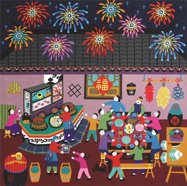 Peasant art is known for its vibrant colors and depiction of traditional Chinese culture and values. Photos by Gao Erqiang / China Daily Peasant art is known for its vibrant colors and depiction of traditional Chinese culture and values. Photos by Gao Erqiang / China Daily