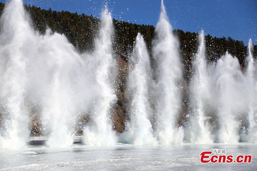 Explosion prevents ice jam in NE China