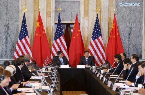 Chinese Vice Premier Wang Yang (center R) and U.S. Treasury Secretary Jacob Lew (center L) attend the opening session of the economic track meetings under the framework of the seventh China-U.S. Strategic and Economic Dialogue (S&ED) in Washington D.C., the United States, on June 23, 2015. (photo: Xinhua/Yin Bogu) Chinese Vice Premier Wang Yang (center R) and U.S. Treasury Secretary Jacob Lew (center L) attend the opening session of the economic track meetings under the framework of the seventh China-U.S. Strategic and Economic Dialogue (S&ED) in Washington D.C., the United States, on June 23, 2015. (photo: Xinhua/Yin Bogu)
