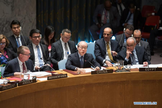 Liu Jieyi (C, front), China's permanent representative to the United Nations, speaks after the Security Council adopted a resolution on the Democratic People's Republic of Korea (DPRK) at the UN headquarters in New York, March 2, 2016. (Photo: Xinhua/Li Muzi) Liu Jieyi (C, front), China's permanent representative to the United Nations, speaks after the Security Council adopted a resolution on the Democratic People's Republic of Korea (DPRK) at the UN headquarters in New York, March 2, 2016. (Photo: Xinhua/Li Muzi)