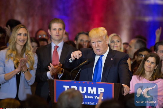 U.S. Republican presidential front-runner Donald Trump. (Xinhua) U.S. Republican presidential front-runner Donald Trump. (Xinhua)