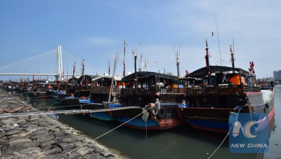 Fishing boats berth at a whart in Haikou, capital of south China's Hainan Province, May 16, 2016. China banned fishing from May 16 to Aug. 1 in the South China Sea, a measure taken for the 18th consecutive year. (Xinhua/Guo Cheng) Fishing boats berth at a whart in Haikou, capital of south China's Hainan Province, May 16, 2016. China banned fishing from May 16 to Aug. 1 in the South China Sea, a measure taken for the 18th consecutive year. (Xinhua/Guo Cheng)