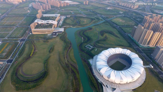 Photo taken on Aug. 25, 2016 shows the Hangzhou Olympic and International Expo Center in the Binjiang District of Hangzhou, capital of east China's Zhejiang Province. Hangzhou is the host city for the upcoming G20 Summit.(Xinhua/Yin Gang) by Juan Manuel Nievas, He Shan Photo taken on Aug. 25, 2016 shows the Hangzhou Olympic and International Expo Center in the Binjiang District of Hangzhou, capital of east China's Zhejiang Province. Hangzhou is the host city for the upcoming G20 Summit.(Xinhua/Yin Gang) by Juan Manuel Nievas, He Shan