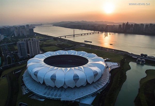 Photo taken on Aug 25, 2016 shows the Hangzhou Olympic Sports Center in the Binjiang district of Hangzhou, capital of East China's Zhejiang province. Hangzhou is the host city for the upcoming G20 Summit.(Photo/Xinhua) Photo taken on Aug 25, 2016 shows the Hangzhou Olympic Sports Center in the Binjiang district of Hangzhou, capital of East China's Zhejiang province. Hangzhou is the host city for the upcoming G20 Summit.(Photo/Xinhua)