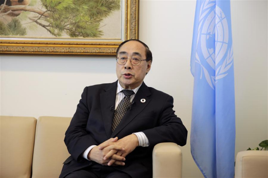 Wu Hongbo, UN under-secretary-general for economic and social affairs, speaks during a joint interview with Chinese media at the UN headquarters in New York, May 3, 2017. Wu Hongbo, UN under-secretary-general for economic and social affairs, speaks during a joint interview with Chinese media at the UN headquarters in New York, May 3, 2017.