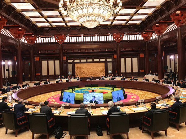 President Xi Jinping chairs the Leaders' Roundtable Summit at the Belt and Road Forum for International Cooperation in Beijing, on May 15, 2017. (Photo by Xu Jingxing/chinadaily.com.cn) President Xi Jinping chairs the Leaders' Roundtable Summit at the Belt and Road Forum for International Cooperation in Beijing, on May 15, 2017. (Photo by Xu Jingxing/chinadaily.com.cn)