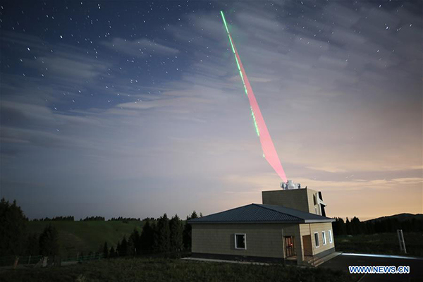Composite photo taken on June 15, 2017 shows a quantum communication ground station in Urumqi, capital of Northwest China's Xinjiang Uygur autonomous region. (Photo/Xinhua) Composite photo taken on June 15, 2017 shows a quantum communication ground station in Urumqi, capital of Northwest China's Xinjiang Uygur autonomous region. (Photo/Xinhua)