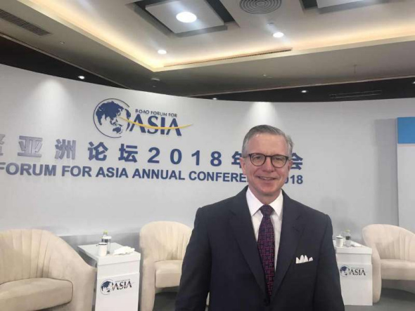 Andrew Geczy, CEO of Terra Firma, one of Europe's leading private equity firms, attends the Boao Forum for Asia Annual Conference 2018 in Hainan on April 9, 2018. (Photo provided to chinadaily.com.cn) Andrew Geczy, CEO of Terra Firma, one of Europe's leading private equity firms, attends the Boao Forum for Asia Annual Conference 2018 in Hainan on April 9, 2018. (Photo provided to chinadaily.com.cn)